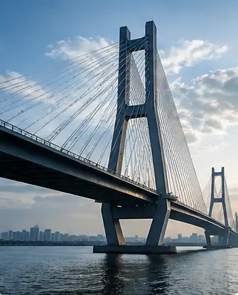 Bridge infrastructure at dusk